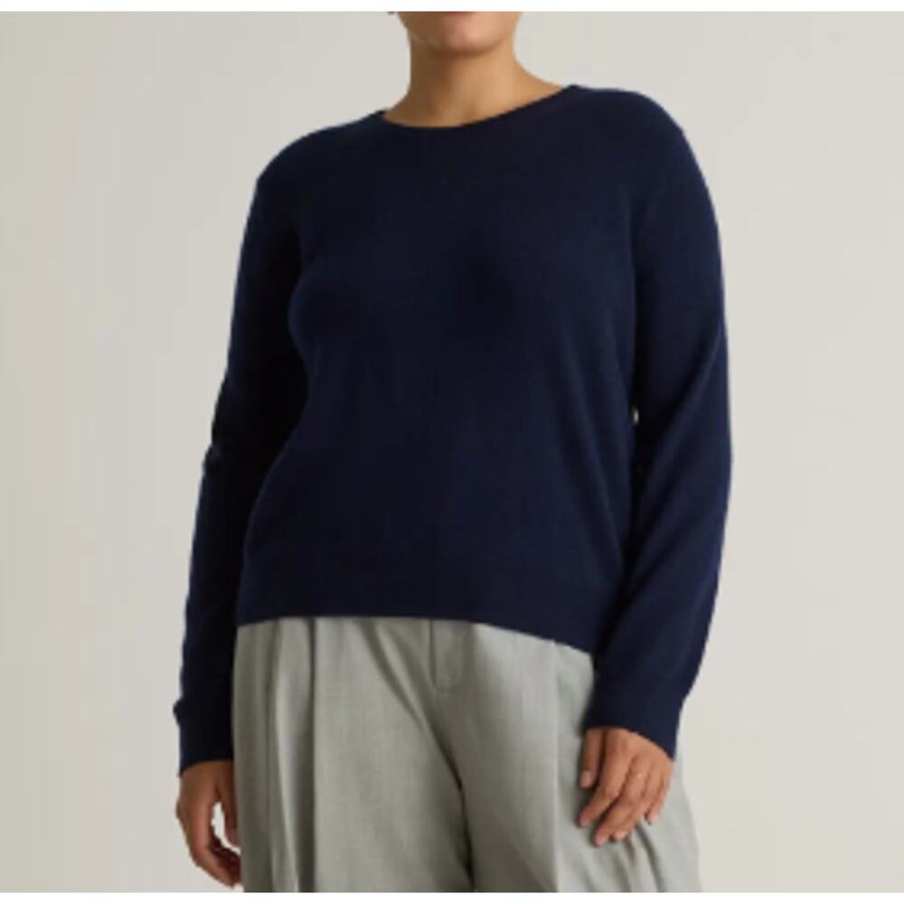 Quince Navy 100% Mongolian Cashmere Crewneck Sweater (S)